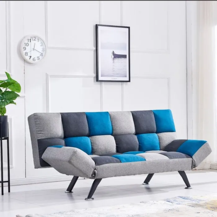 Milburn Sofa Bed - Teal/Grey Patchwork | Murphy Furniture
