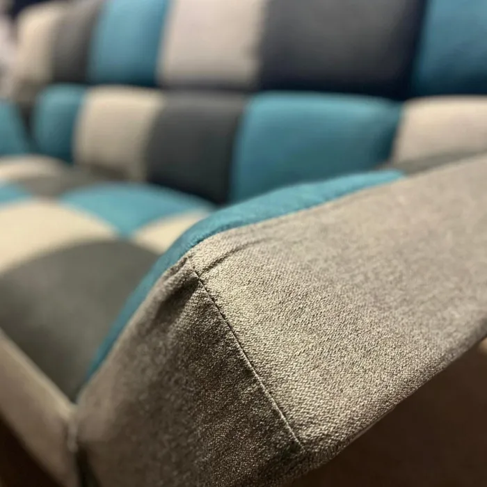 Milburn Sofa Bed - Teal/Grey Patchwork | Murphy Furniture