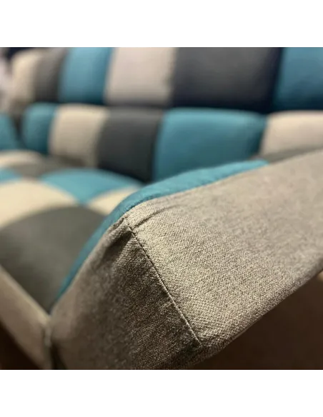 Milburn Sofa Bed - Teal/Grey Patchwork | Murphy Furniture