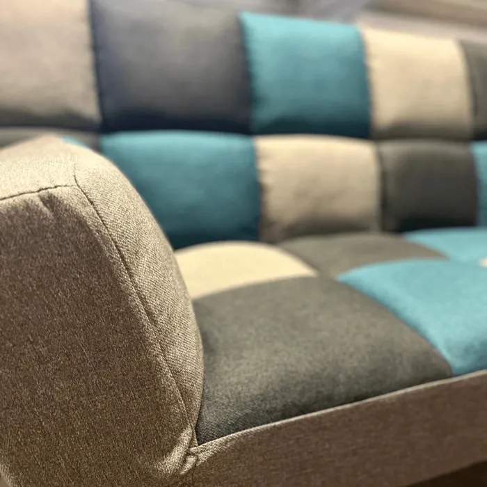 Milburn Sofa Bed - Teal/Grey Patchwork | Murphy Furniture