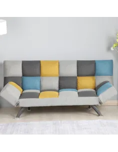 Milburn Sofa Bed - Yellow/Blue Patchwork | Murphy Furniture 2