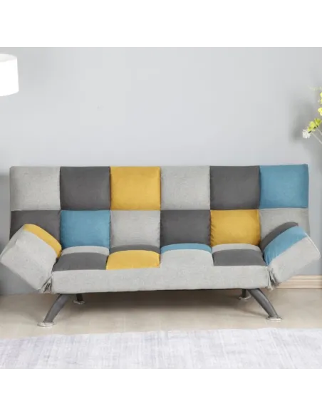 Milburn Sofa Bed - Yellow/Blue Patchwork | Murphy Furniture
