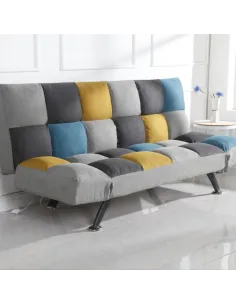 Milburn Sofa Bed - Yellow/Blue Patchwork | Murphy Furniture