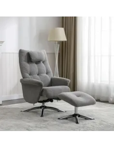 Stoke Recliner Chair & Ottoman - Light G | Murphy Furniture