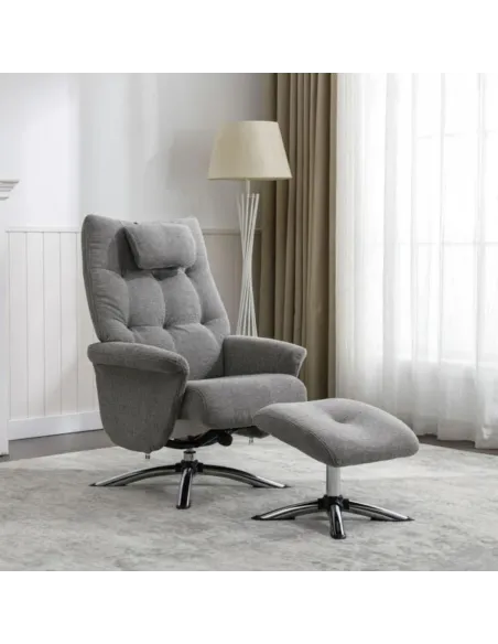 Stoke Recliner Chair & Ottoman - Light G | Murphy Furniture
