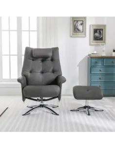 Stoke Recliner Chair & Ottoman - Dark Gr | Murphy Furniture 2