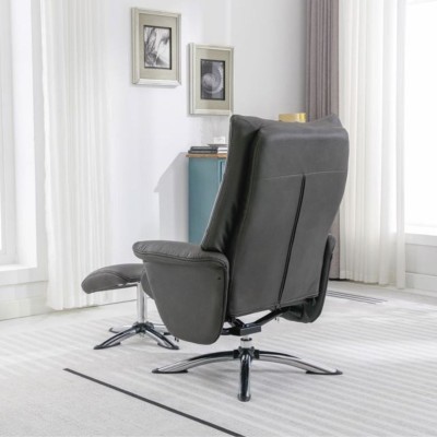 Stoke Recliner Chair & Ottoman - Dark Gr | Murphy Furniture