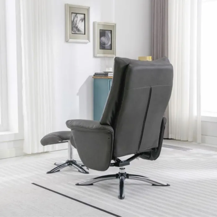 Stoke Recliner Chair & Ottoman - Dark Gr | Murphy Furniture