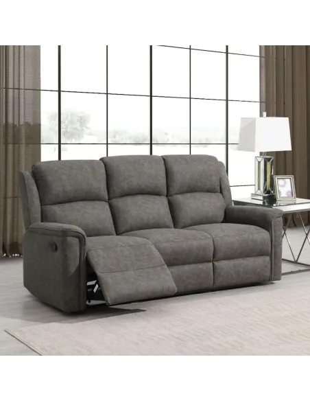 Campbell 3 Seater Recliner Sofa - Grey | Murphy Furniture