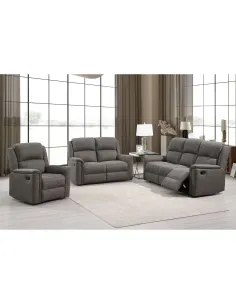 Campbell 3 Seater Recliner Sofa - Grey | Murphy Furniture 2