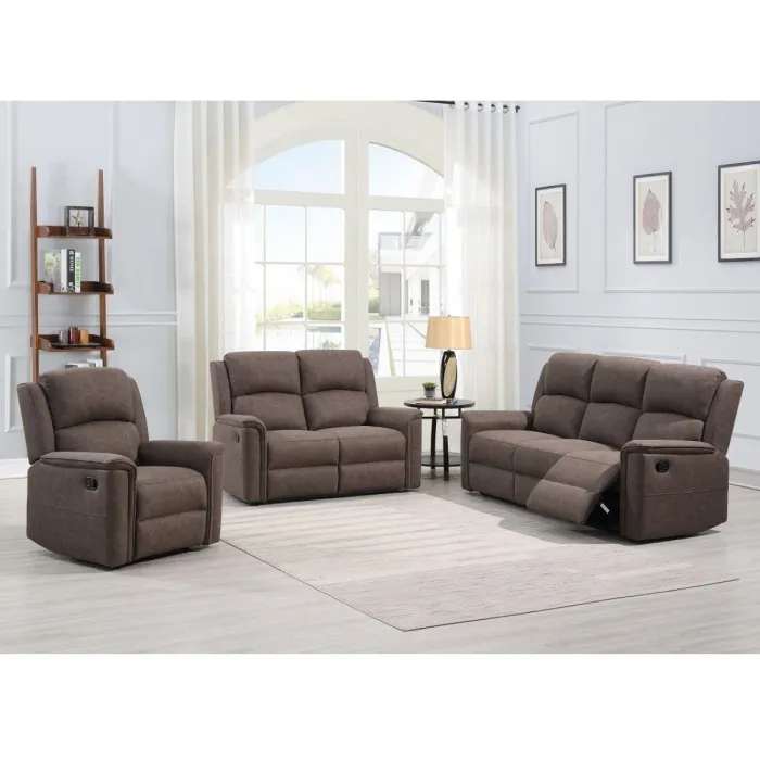 Campbell 3 Seater Recliner Sofa - Brown | Murphy Furniture