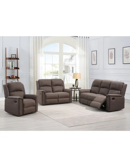 Campbell 3 Seater Recliner Sofa - Brown | Murphy Furniture
