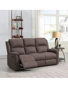 Campbell 3 Seater Recliner Sofa - Brown | Murphy Furniture