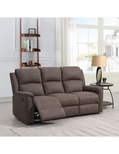 Campbell 3 Seater Recliner Sofa - Brown | Murphy Furniture