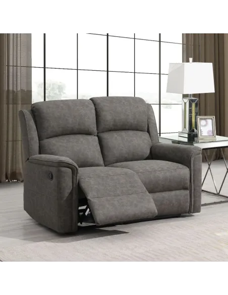 Campbell 2 Seater Recliner Sofa - Grey | Murphy Furniture