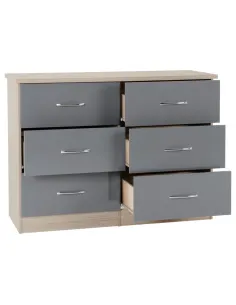 Nevada 6 Drawer Chest - Grey Gloss/Light | Murphy Furniture 2