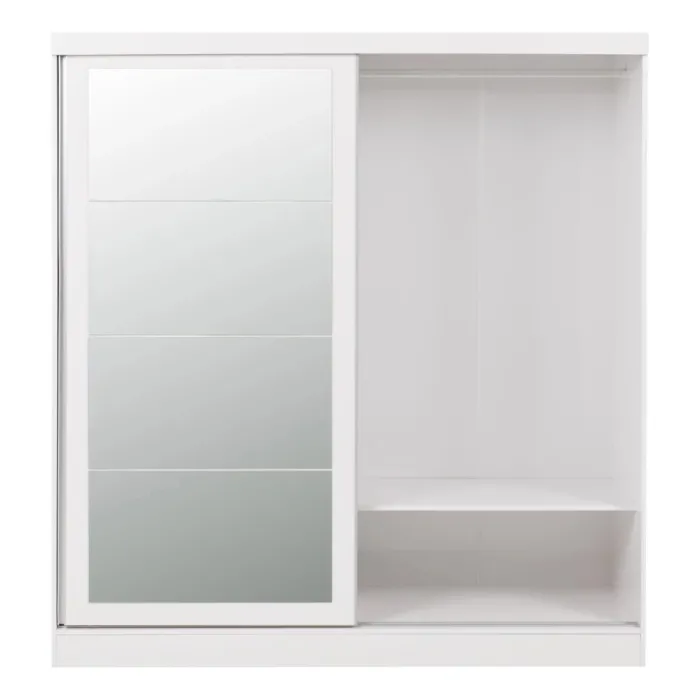 Nevada 2 Door Slider Wardrobe - White Gl | Murphy Furniture