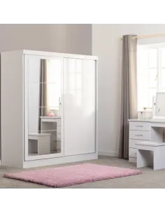 Nevada 2 Door Slider Wardrobe - White Gl | Murphy Furniture