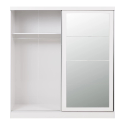 Nevada 2 Door Slider Wardrobe - White Gl | Murphy Furniture