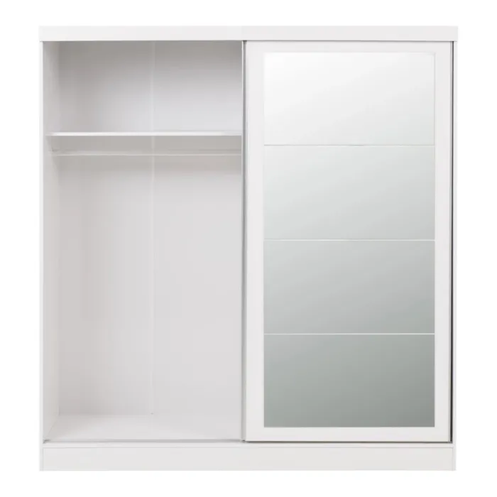 Nevada 2 Door Slider Wardrobe - White Gl | Murphy Furniture