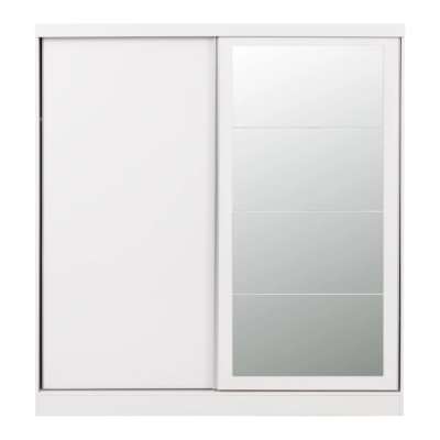 Nevada 2 Door Slider Wardrobe - White Gl | Murphy Furniture