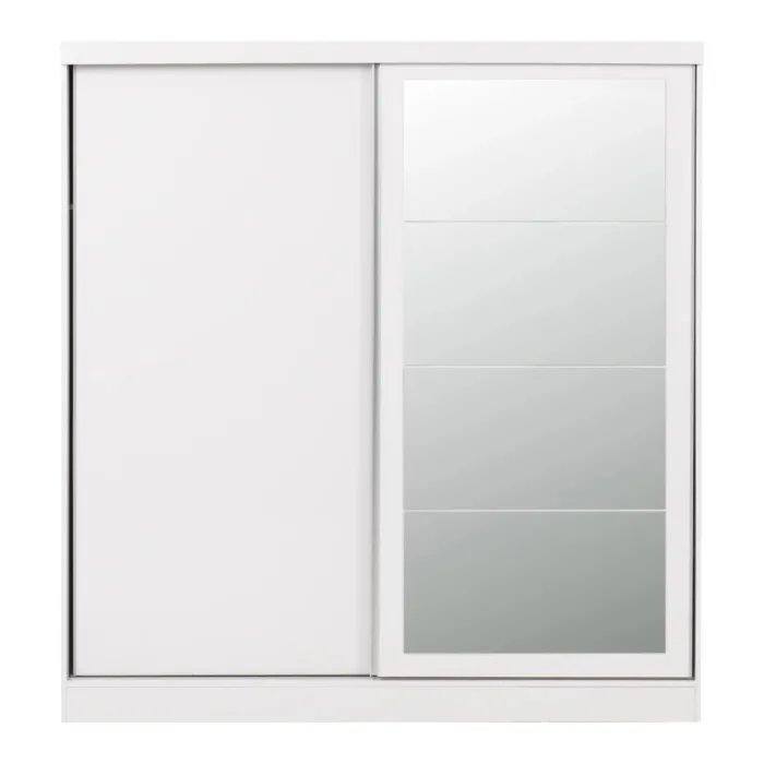 Nevada 2 Door Slider Wardrobe - White Gl | Murphy Furniture