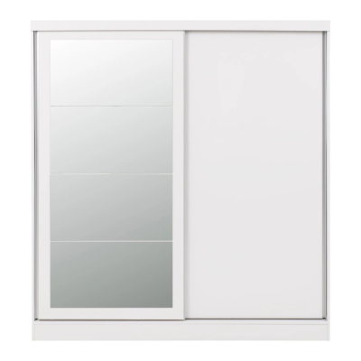Nevada 2 Door Slider Wardrobe - White Gl | Murphy Furniture