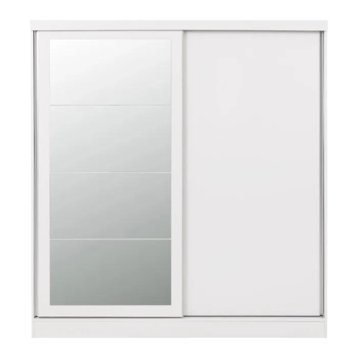 Nevada 2 Door Slider Wardrobe - White Gl | Murphy Furniture