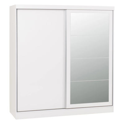 Nevada 2 Door Slider Wardrobe - White Gl | Murphy Furniture