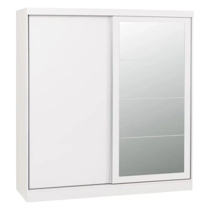 Nevada 2 Door Slider Wardrobe - White Gl | Murphy Furniture