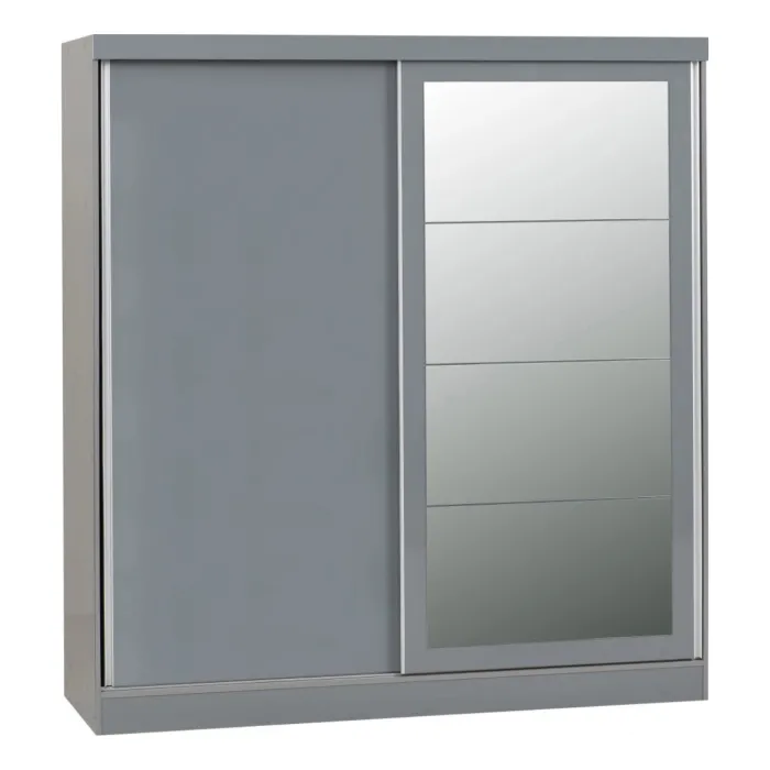Nevada 2 Door Slider Wardrobe - Grey Glo | Murphy Furniture