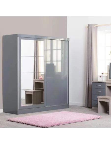 Nevada 2 Door Slider Wardrobe - Grey Glo | Murphy Furniture