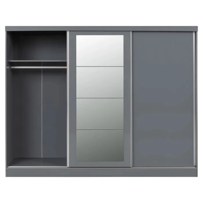 Nevada 3 Door Slider Wardrobe - Grey Glo | Murphy Furniture