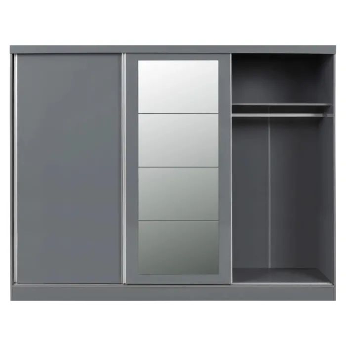 Nevada 3 Door Slider Wardrobe - Grey Glo | Murphy Furniture