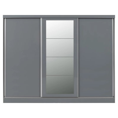 Nevada 3 Door Slider Wardrobe - Grey Glo | Murphy Furniture