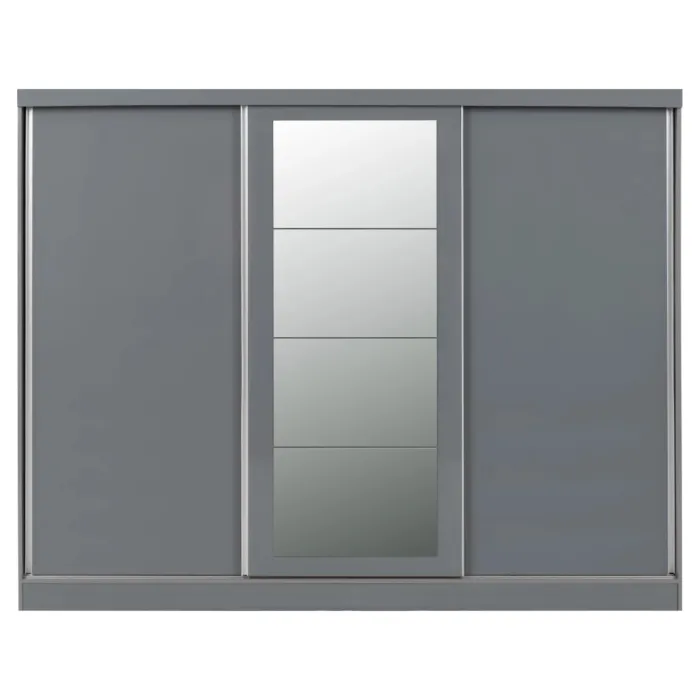 Nevada 3 Door Slider Wardrobe - Grey Glo | Murphy Furniture