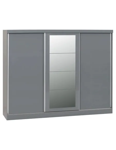 Nevada 3 Door Slider Wardrobe - Grey Glo | Murphy Furniture