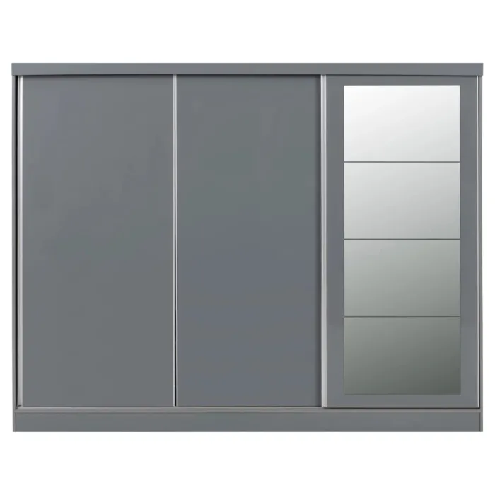 Nevada 3 Door Slider Wardrobe - Grey Glo | Murphy Furniture