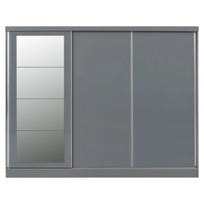 Nevada 3 Door Slider Wardrobe - Grey Glo | Murphy Furniture