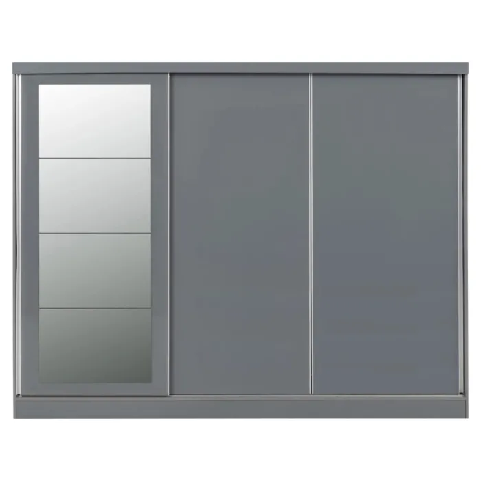 Nevada 3 Door Slider Wardrobe - Grey Glo | Murphy Furniture