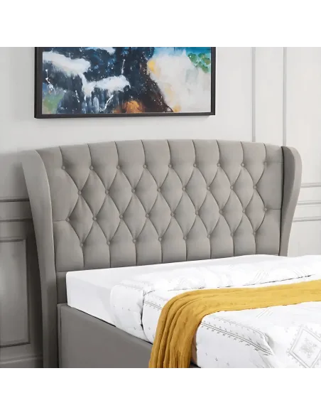 Parker 4FT6 Headboard - Linen Grey | Murphy Furniture