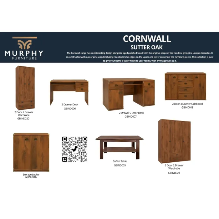 Cornwall 2 Door 4 Drawer Wide Chest - Sh | Murphy Furniture