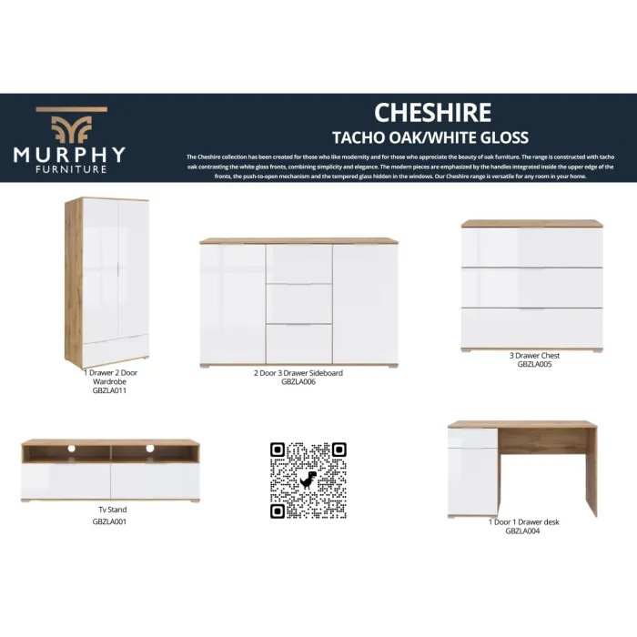 Cheshire 1 Door 1 Drawer Desk - Tacho Oa | Murphy Furniture