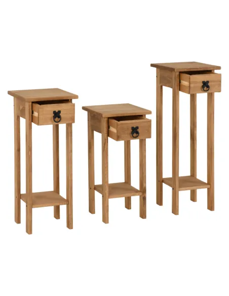 Corona 3x Plant Stands - Distressed Waxe | Murphy Furniture