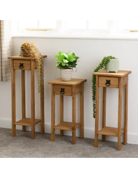 Corona 3x Plant Stands - Distressed Waxe | Murphy Furniture