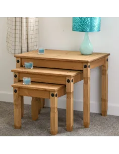 Corona Nest Of Tables - Distressed Waxed | Murphy Furniture
