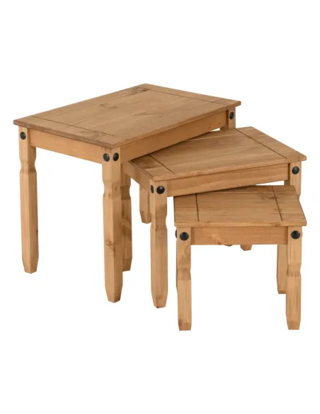 Corona Nest Of Tables - Distressed Waxed | Murphy Furniture
