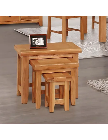 Lancaster Nest of 3 Tables - Solid Oak | Murphy Furniture