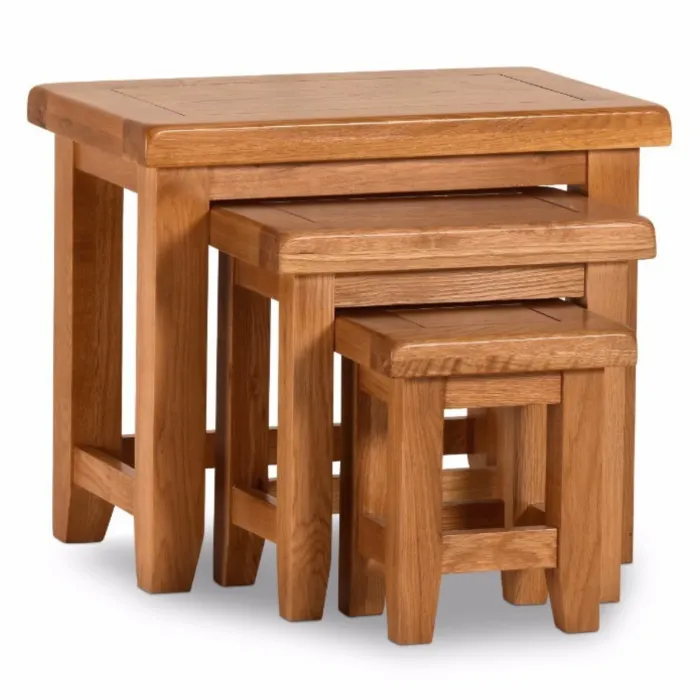 Lancaster Nest of 3 Tables - Solid Oak | Murphy Furniture