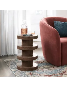 Haiden Bobbin Side Table - Dark Oak | Murphy Furniture